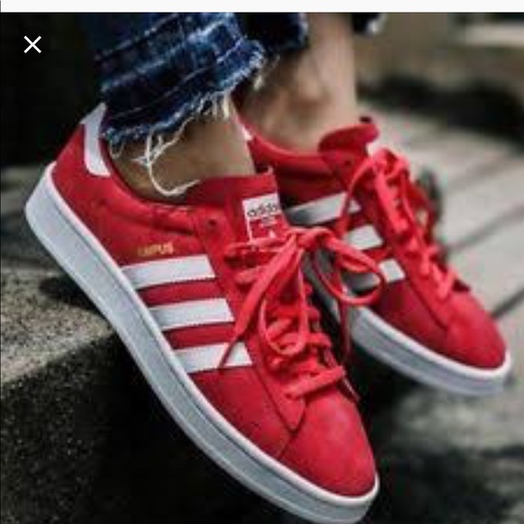 adidas red campus womens